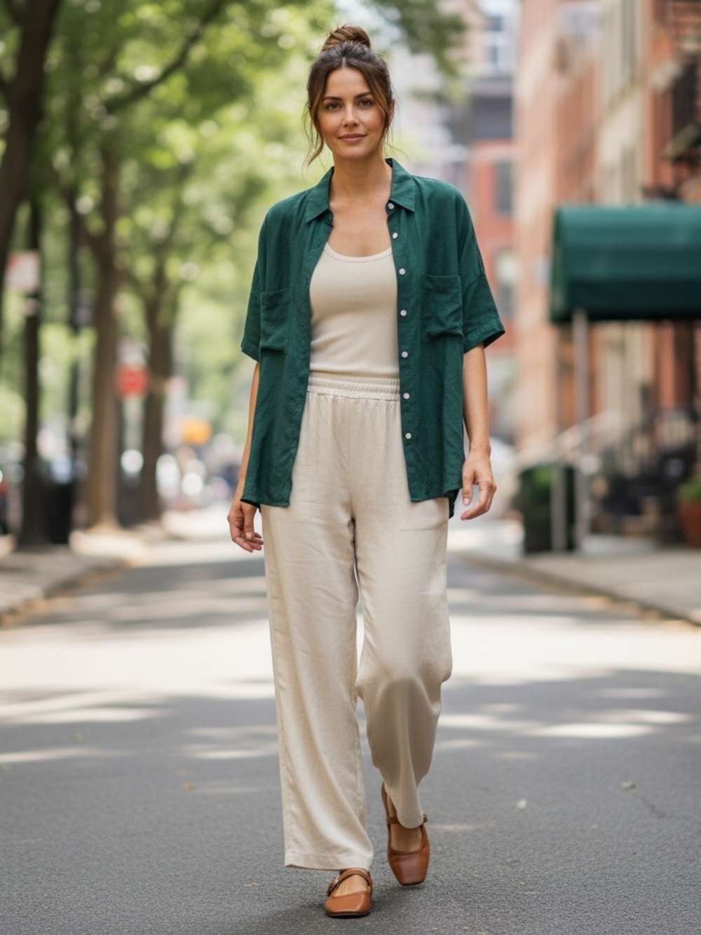 Tradlands linen blend shirt women’s size L